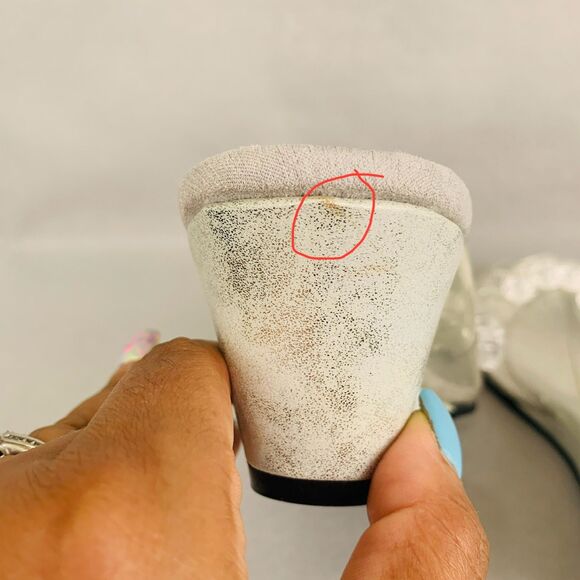 New York Transit Clear Wedge Sandals 8 Crystal Beaded Slip On Shoes Y2K Party - Picture 5 of 7